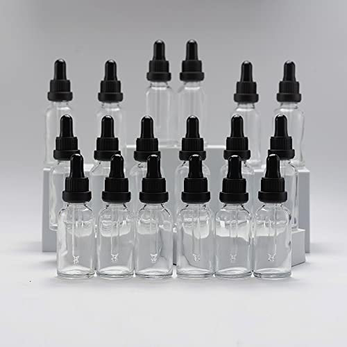 YIZHAO Pipettenflasche 30ml Klar, Apothekerflasche mit Pipette Glas, für Ätherisches Öl, Aromatherapie, Massage, Düfte, Labor, Kosmetik, Reisen – 18 Pcs