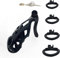 SeLgurFos CB-V2.0 Peniskäfig Set mit 4 Hahnkäfig Sprengring, Belüftung Keuschheitsgürtel für Männer Cock Cage Fetisch Keuschheit Bondage Sexspielzeug, Large Style