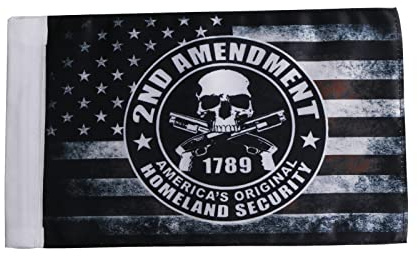 Homeland Security Motorrad-Flagge, 15,2 x 25,4 cm, strapazierfähig, doppelseitig, Polyester, UV-geschützt, für Motorrad-Fahnenmast mit 3/8 Durchmesser