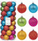 Every Day is Christmas 50 Karat 57 mm Weihnachtsschmuck, bruchsicheres Weihnachtsbaumschmuck-Set, Weihnachtskugel-Dekoration (strukturierter Regenbogen)