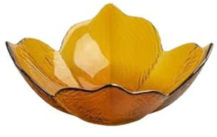 JUNYFFF Phnom Penh Saladier En Verre Transparent, Grand Bol À Fruits, Bols De Service Pour Restaurant, Bol À Dessert, Idéal Pour Salade, Céréales, Pâtes, Collations, Desserts,Jaune