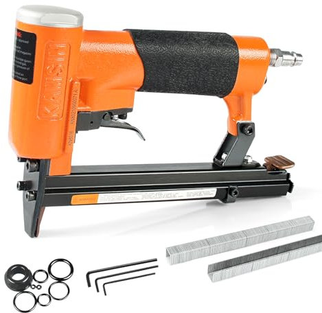 Kamsin KN8016 21 Gauge Pneumatischer Polsterhefter für Typ 80 Heftklammern mit 12.8mm Krone, 6-16mm Schenkellänge, Air Power Polsterhefter Feindrahthefter, Renovierung, Möbel