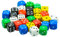 Warlord Games Confezione di 30 dadi D6 multicolore, 10 mm, piccoli, a 6 facce, in 6 colori misti, bianco, nero, verde, blu, rosso e giallo