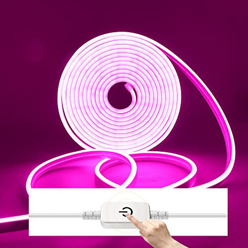 Wisada Néon LED en DC12V, Ruban LED Strip avec Variateur à interrupteur tactile, IP67 étanche pour panneau de décoration intérieur et extérieur