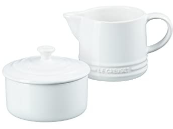 Le Creuset Stoneware Signature Cream & Sugar Set, White, Cream: 300 ml., Sugar: 8oz,