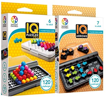 Smart Games - Iq Puzzler Pro + Iq Arrows, Geduldspiele Für Kinder, Logikspiele Ab 6 Jahre, Konzentrationsspiele Für Kinder Ab 8, Reisespiele Kinder, Puzzle Kinder