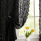 ALIGOGO Spitzenvorhänge, 160 cm Länge, elegant, Vintage-Blumenmuster, durchscheinend, für Halloween, Gothic-Stil, für Schlafzimmer, Hexe-/Gothic-Raumdekoration, 132 x 160 cm, Schwarz