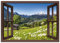 ARTLAND Wanddeko Wandbild Alu Verbundplatte für Innen & Outdoor Bild 100x70 cm Landschaften Fensterblick T5TP