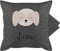Kissenbezug - Süßer Hund Hündin Hunde Hundemotiv - 50 x 50 cm - Grau - personalisierte Geschenke Hundebesitzer Name Kissen personalisiertes Hunden sofakissen Kissen+hundemotiv hundemotiven