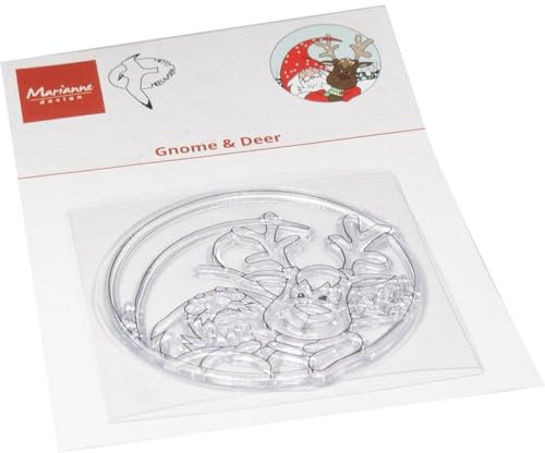 Marianne Design HT1672 Clear Silikonstempel, Hetty's Zwerg & Hirsch, zum Stanzen Bastelarbeiten und Präzision Stamping Papercrafts, transparent, One Size