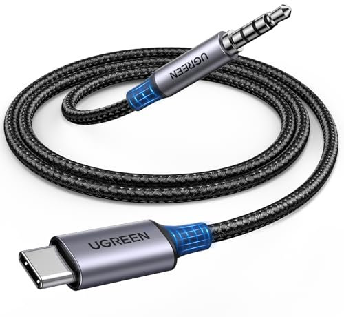 UGREEN Câble USB C vers Jack 3.5mm TRRS Non-bidirectionnel Casque Micro Hi-Fi DAC 4 Pôles Compatible avec iPhone 16 Pro Max Plus 15 Galaxy S24 S25 Pixel 9 8 7 iPad Pro Air (1M)