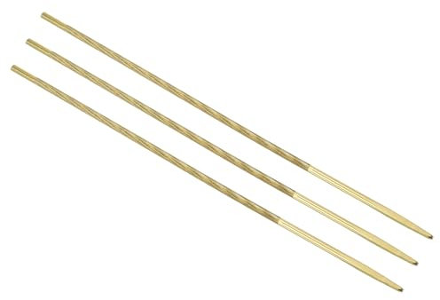 PATIKIL Lima per Affilare Catene Motosega, 3 Pezzi da 5/32 Pollici (4,0 Mm), Lima per Affilare la Catena Tonda con Manico in Plastica per Motosega, Colore Oro