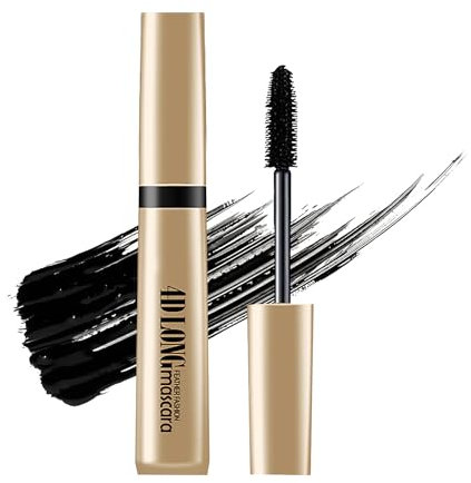 4D Silk Fiber Eyelash Mascara 8ml, Wasserfest Schwarz, Volume Mascara für Extrem Lange Wimpern, 4D Wimperntusche, Langlebige Augen Make-Up Geschenk für Frauen-#02