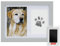 Navaris 2in1 Bilderrahmen Pfotenabdruck Set Hund und Katze - Für Wand oder Tisch - Robuster Bilderrahmen - Erinnerung Hund - Andenken an Verstorbenen Hund - Bilderrahmen Hund grau