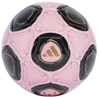 adidas Messi Unisex Adult Mini Soccer Ball, Light Pink/Black/Dark Gold, 1