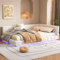 Kayan Polsterbett 140x200 mit LED und USB-Anschluss, Bettgestell mit Lattenrost, Tagesbett Schlafsofa Bett Bettsofa Gästebett Jugendbett Doppelbett, ohne Matratze (Weiß, 140x200cm)