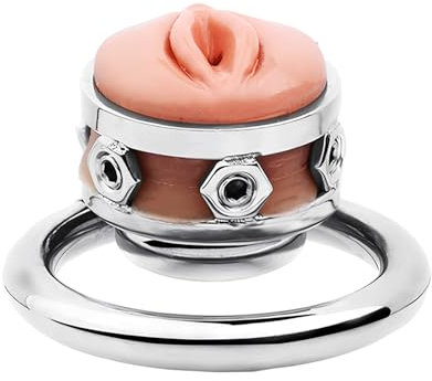 QgLust Herren Silikon Peniskäfig, Edelstahl Peniskäfig SM Atmungsaktives Keuschheitskäfiggerät Metall Keuschheitsgürtel Verstecktes Schloss Design Männer Paar Sexspielzeug(40mm)