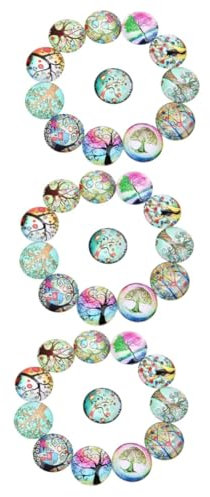 Sewroro 60stücke Glasaufkleber Baum-muster Bunte Runde Patches Für Schmuckdesign Und Bastelprojekte Für Kreative Dekorationen Und