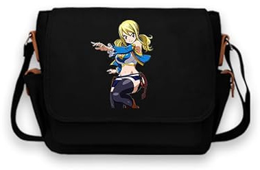 Fairy Tail Umhängetasche Anime Natsu Dragneel/Lucy Heartfilia/Erza Scarlet Crossbody Bag Messenger Bag Große Kapazität Anime Umhängetasche, Typ1, Einheitsgröße