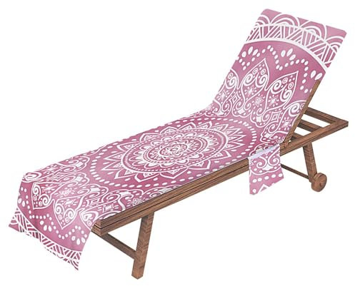 Fulenyi Schonbezug für Gartenliege Frottee Liegenauflage Garten Sonnenliege Handtuch mit 2 Taschen Stuhl Strandtuch für Schwimmbäder Strände Gartenhotels