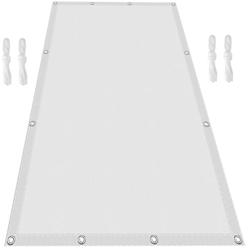 Tenda parasole per esterni, patio, giardino, pergola, 160 x 381 cm, con rivestimento in PU con blocco UV, colore: bianco