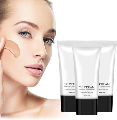 Koreanische Farbwechsel-CC-Creme,Koreanische CC-Creme,Koreanische CC-Creme Mit Spf 50, Sonnenschutz Foundation Und Concealer, Koreanische Cc-Creme Selbstanpassend Für Reife Haut (3pcs)