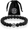LAVADUFT® Bracelet Lavastein Männer Armband - Diffuser Armband für Duftöle und ätherische Öle geeignet. Gegen Angst für Stärke, Mut, Ausdauer