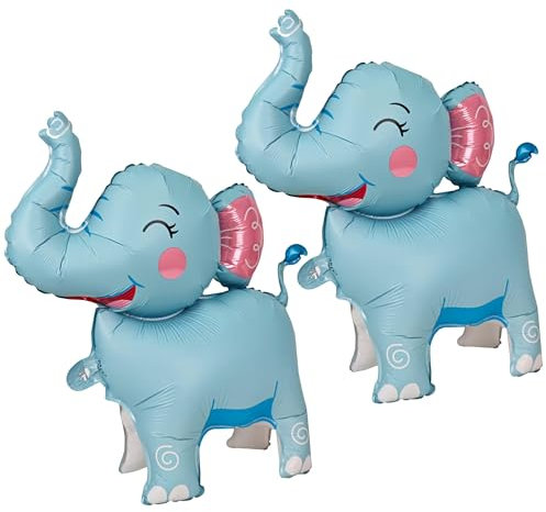 Elefant Ballons Deko,2 Stück Geburtstag Elephan Luftballons,Kinder Elefant Ballons,Folienballon Geburtstag Elephan,Party elephant luftballons,fur Thema Party Kindergeburtstag (Blau)