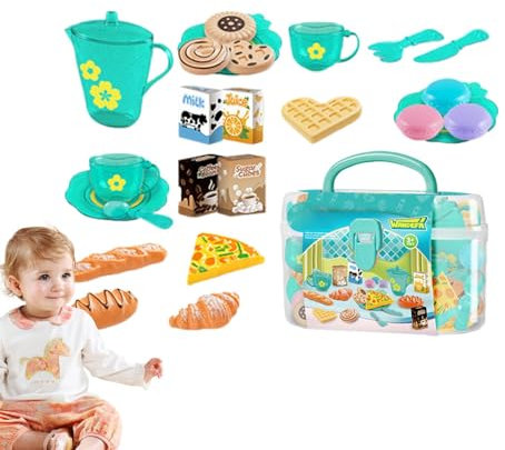 Tea Play, Interactive Toys - Tea Set for, with Sweets and Tableware, A Perfect Game for , A Portable Toddler Game with Indoor Play,