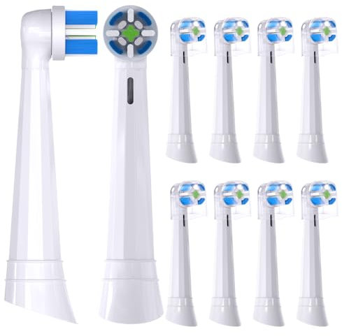 Kompatibel mit Oral-B iO 3/4/5/6/7/8/9/10 Series Ultimate Clean elektrische Zahnbürstenköpfe, Ersatzbürstenköpfe, für Oral-B iO elektrische Zahnbürste, 10 Stück (weiß, mittel)