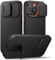 SURITCH Magnetic Case Compatible with iPhone 15 pro, Shockproof Protective Cover with Slide Camera Cover and Adjustable Kickstand(Black)