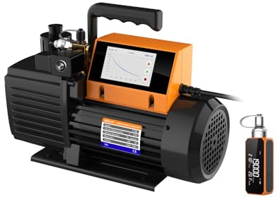 Elitech V1200 Vakuumpumpe 12 CFM – Starke 2-Stufen-HVAC-Pumpe mit App-Steuerung & zusätzlichem Präzisionsvakuummeter für genaue Systemwartung
