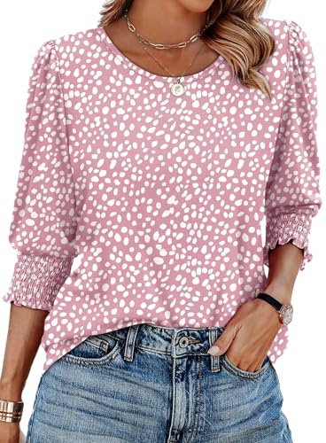 XIEERDUO Women Long Sleeve Tops Crew Neck Ladies Sweatshirts Puff Cuff Sleeve Tunic Tops Curve Hem
