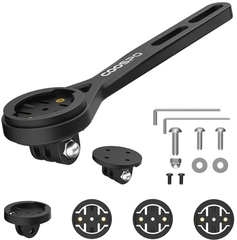 CooSpo Bike Computer Mount, Quick Release, Out Front Extended