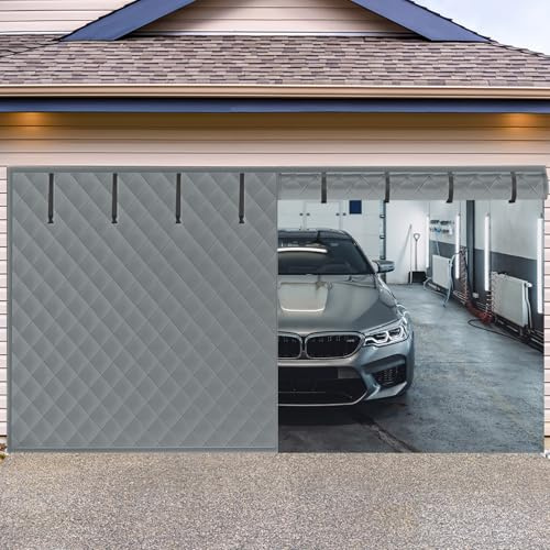 Rideau De Porte De Garage Magnétique À Isolation Thermique Rideau De Porte D'hiver Tissu Oxford Kit D'isolation Pour Porte De Garage Rideau Isolant Thermique 240x210cm 480x210cm(Gris,240x230cm)