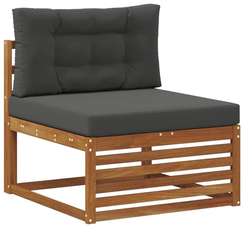 vidaXL Outdoor Mittelsofa Massivholz Akazie Natur, Balkonmöbel, modernes Gartenmöbel, elegant im Freien, wetterfest, leicht zu reinigen, Flexibles Design