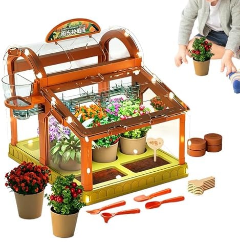 Tuxuseo Kinder Pflanzen-Anzuchtset - Wissenschaft Spielzeug,Garten-Gewächshaus-Anzuchtset | Für Kinder Und Mädchen Klassenzimmer Drinnen Draußen Zuhause Bauernhof Natur Blumen Und Gemüse