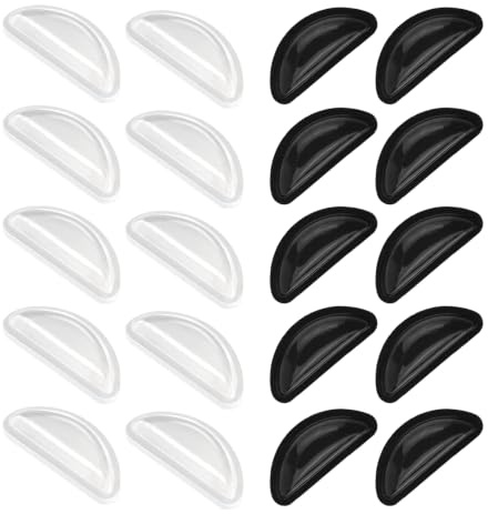10 Pairs Self-Adhesive Silicone Glasses Nose Pads, Black and White | Soft Silicone Nose Pad Adhesive Air Bag Anti-Slip Glasses Nose Grips for Eye Glasses & Sunglasses(Black and White)