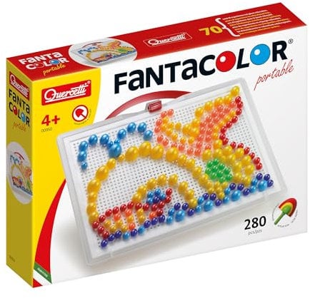 Quercetti Fanta Color Gross Buntes Steckspiel 0950 mit Transport box