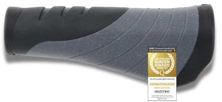 CONTEC Fahrrad-Griff Tour Pro, 135 mm, D2-Zwei-Komponenten, Weiche Gummi-Gel-Mischung, Ergonomische Lenkgriffe, rutschfest, Stoßdämpfung, Schwarz, Paar