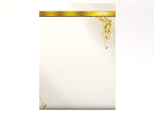 Weihnachtsbriefpapier Sternenband, A4, 100 Blatt weihnachtliches Briefpapier