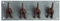 Esschert Design 3 Stück Wandleiste mit 4 Haken Motiv Hundeschwanz, ca. 30 cm x 7 cm x 10 cm