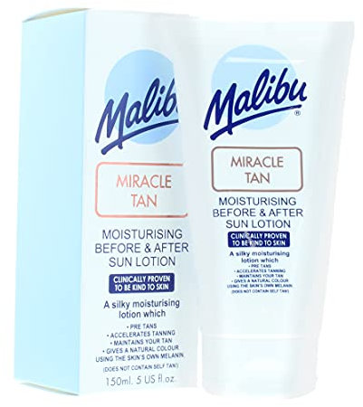 Malibu Sun Miracle Tan Before and After Sun Lotion, feuchtigkeitsspendend, 150 ml
