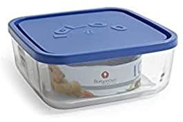 pagliaroli Vorratsglas Igloo Quadro Blau mit Deckel, borgnovo, – igloo-, 18,5 cm