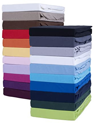SHC by BaSaTex Jersey Spannbettlaken Bettlaken | Spannbetttuch Spannleintuch für Standardmatratzen aus 100% Baumwolle | 90x200-100x200 Farbe Pink