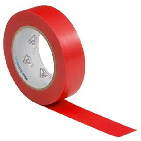 CABLEPELADO Cinta aislante para instalaciones eléctricas - Cinta adhesiva - Cinta eléctrica - Autoadhesiva y resistente para proteger - 19 mm x 20 metros - Rojo