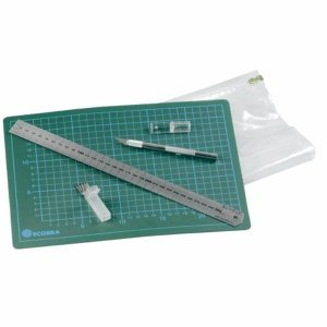 Ecobra Schneideset mit Schneideunterlage + Schneidelineal + Skalpellmesser