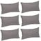 WOLTU® 6X Kissenbezug Kissenhülle 100% Baumwolle mit Reissverschluss, 6er Set Sofakissen Dekokissen Kopfkissen Hülle Bezüge Bezug, 50x60 cm, Dunkel Grau