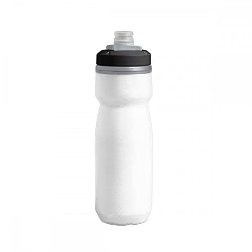 CAMELBAK Podium Chill Sportwasserflasche, Quetschflasche, zum Laufen, Radfahren, Wandern Weiss/Schwarz