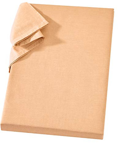 Carpe Sonno Linon Bettlaken ohne Gummizug Haustuch 150x250 cm apricot - Griffiges Linonleintuch 100% Baumwolle - Vielseitiges Tuch Haushalt - Tischtuch Sofa & Sesselüberwurf Linonüberwurf Linontuch